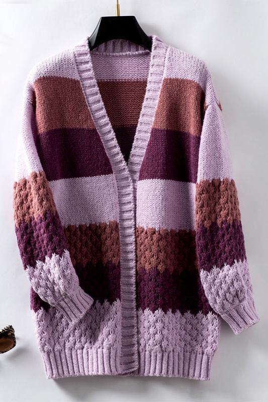 Kardigan damski oversize otwarty przód - Arkadya Outlet - Women Cardigan
