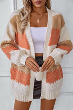 Kardigan damski oversize otwarty przód - Arkadya Outlet - Women Cardigan