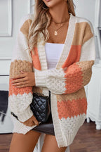 Kardigan damski oversize otwarty przód - Arkadya Outlet - Women Cardigan