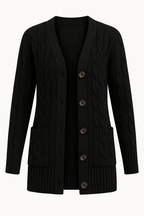 Kardigan damski z guzikami dekolt V - Arkadya Outlet - Women Cardigan