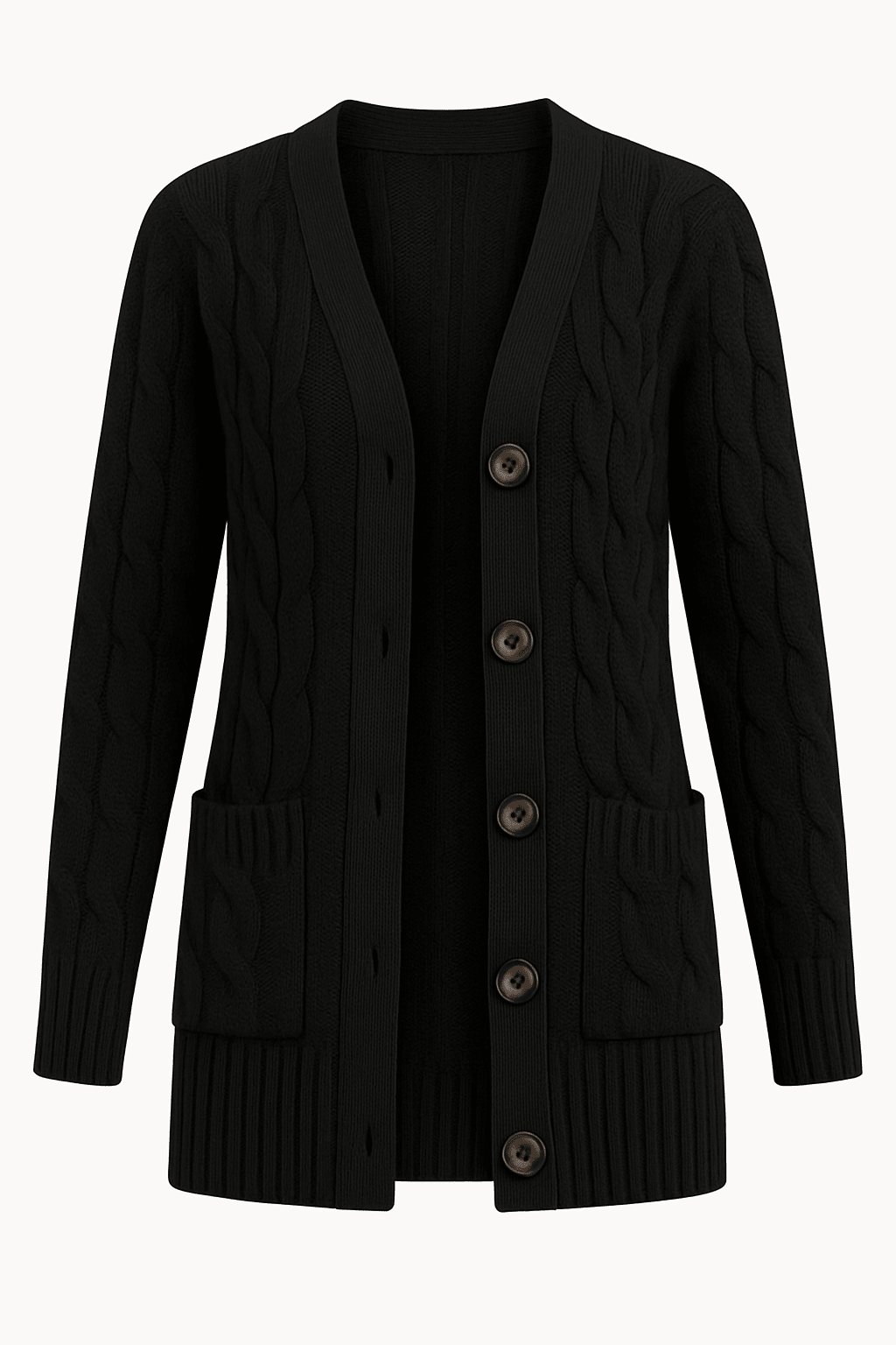 Kardigan damski z guzikami dekolt V - Arkadya Outlet - Women Cardigan
