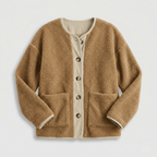 Kardigan damski z guzikami długi rękaw - Arkadya Outlet - Women Jacket