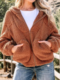 Kardigan damski z zamkiem swobodny krój - Arkadya Outlet - Women Jacket