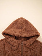 Kardigan damski z zamkiem swobodny krój - Arkadya Outlet - Women Jacket