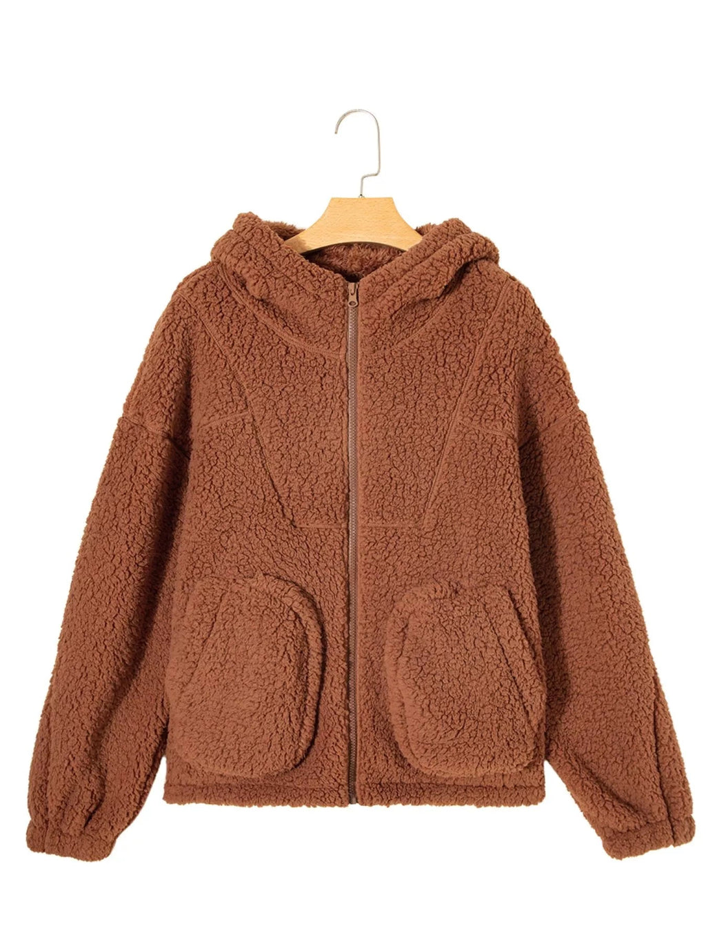 Kardigan damski z zamkiem swobodny krój - Arkadya Outlet - Women Jacket