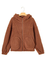 Kardigan damski z zamkiem swobodny krój - Arkadya Outlet - Women Jacket