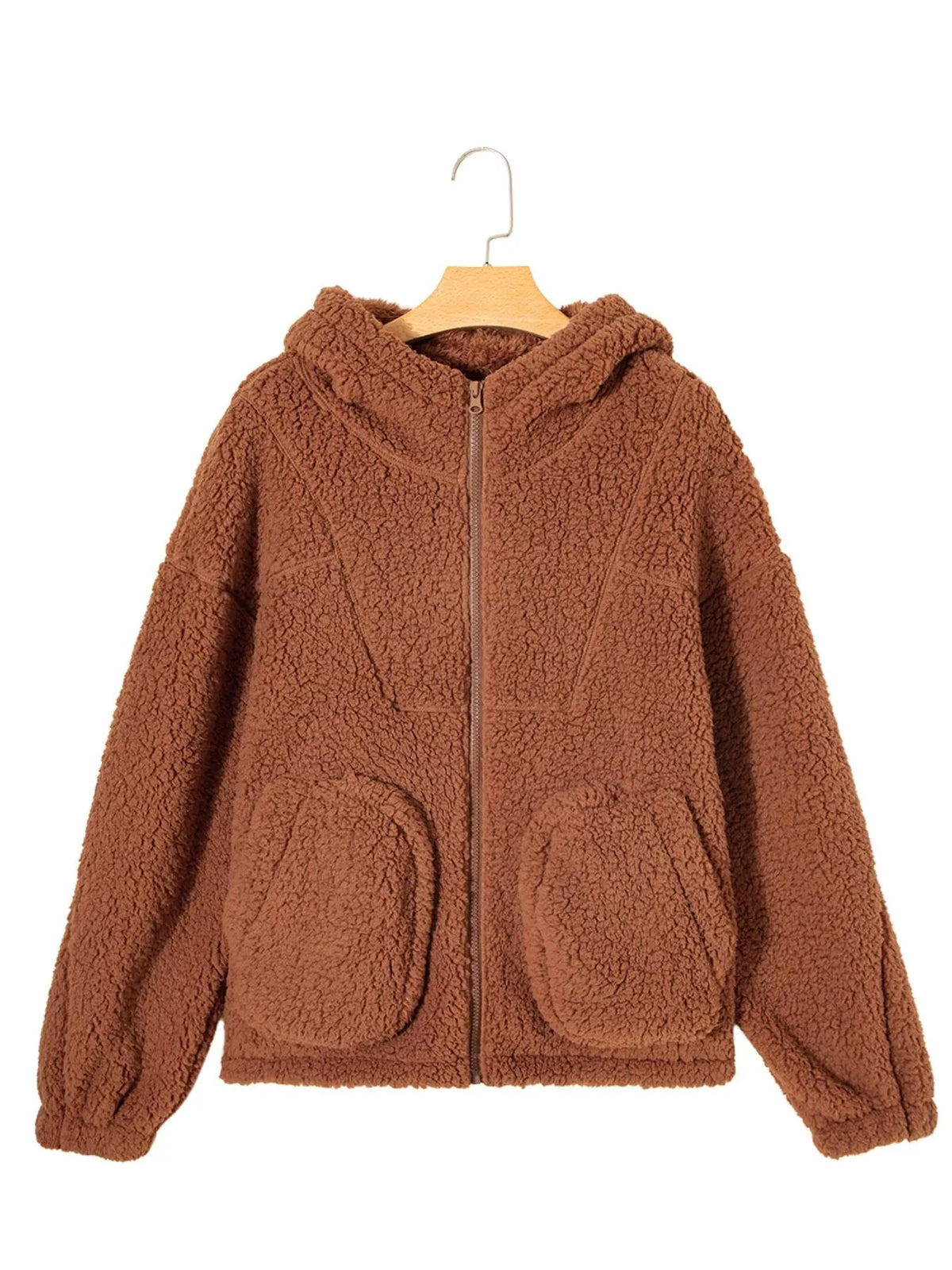 Kardigan damski z zamkiem swobodny krój - Arkadya Outlet - Women Jacket