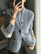 Kardigan Damski | Zapinany na guziki z długim rękawem - Arkadya Outlet - Cardigans