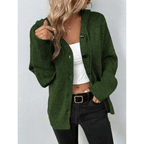 Kardigan Damski | Zapinany na Guziki z Otwartym Przodem - Arkadya Outlet - Cardigans
