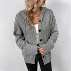 Kardigan Damski | Zapinany na Guziki z Otwartym Przodem - Arkadya Outlet - Cardigans