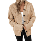 Kardigan Damski | Zapinany na Guziki z Otwartym Przodem - Arkadya Outlet - Cardigans