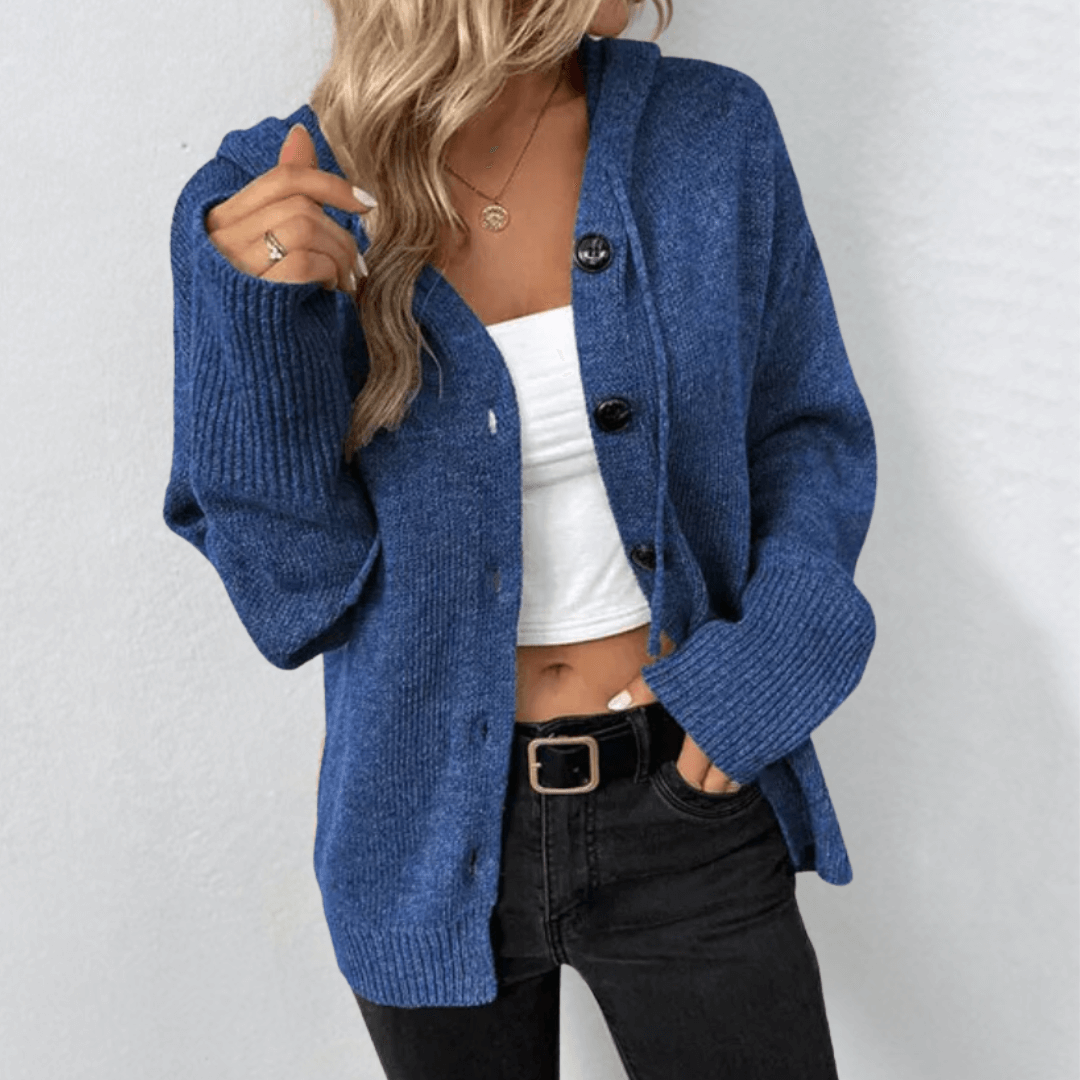 Kardigan Damski | Zapinany na Guziki z Otwartym Przodem - Arkadya Outlet - Cardigans