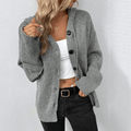 Kardigan Damski | Zapinany na Guziki z Otwartym Przodem - Arkadya Outlet - Cardigans