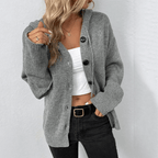 Kardigan Damski | Zapinany na Guziki z Otwartym Przodem - Arkadya Outlet - Cardigans