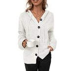 Kardigan Damski | Zapinany na Guziki z Otwartym Przodem - Arkadya Outlet - Cardigans