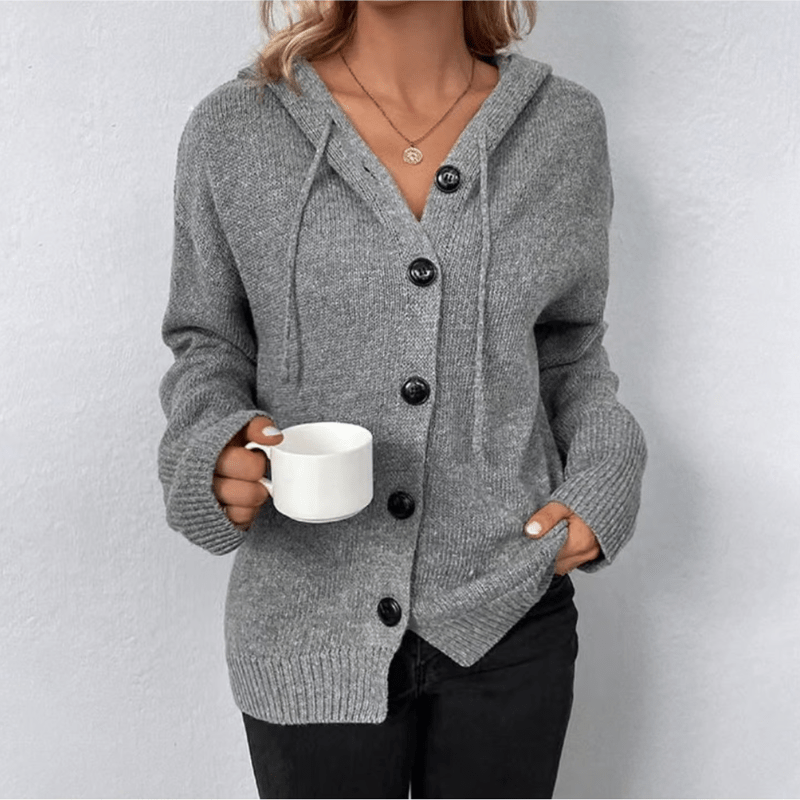 Kardigan Damski | Zapinany na Guziki z Otwartym Przodem - Arkadya Outlet - Cardigans