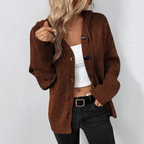 Kardigan Damski | Zapinany na Guziki z Otwartym Przodem - Arkadya Outlet - Cardigans