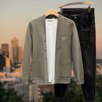 Kardigan Męski bez Rękawów | Dekolt w Serek i Krój Pull-Over - Arkadya Outlet - Cardigans