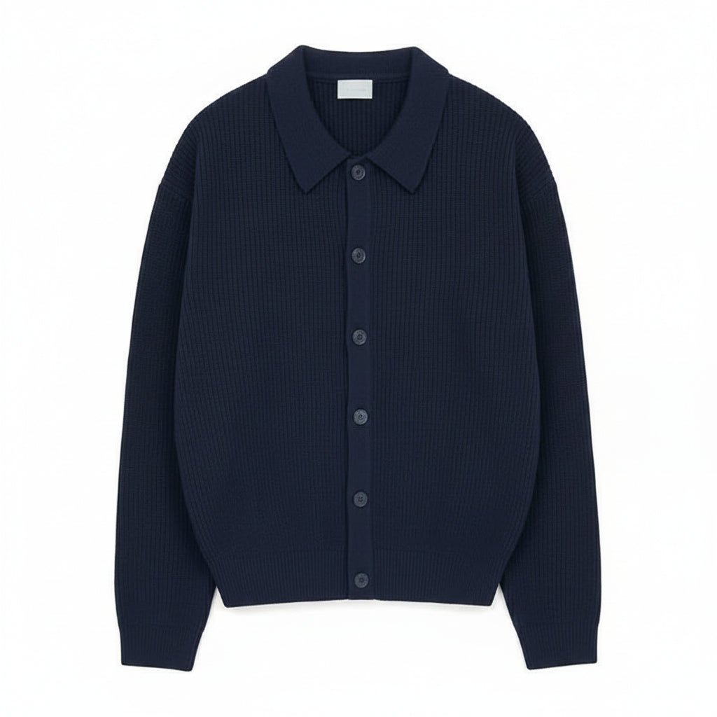 Kardigan Męski | Długi rękaw z guzikami i kołnierzem - Arkadya Outlet - Cardigans