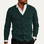 Kardigan męski dopasowany ze ściągaczami - Arkadya Outlet - Men Cardigan