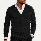 Kardigan męski dopasowany ze ściągaczami - Arkadya Outlet - Men Cardigan