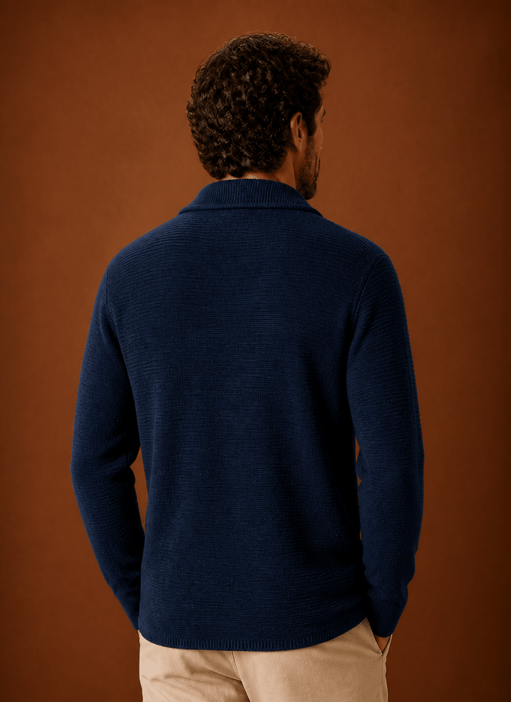 Kardigan Męski | Dwurzędowy krój relaxed z szalowym kołnierzem - Arkadya Outlet - Cardigans