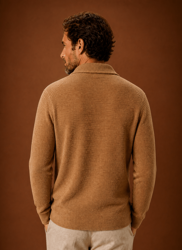 Kardigan Męski | Dwurzędowy krój relaxed z szalowym kołnierzem - Arkadya Outlet - Cardigans