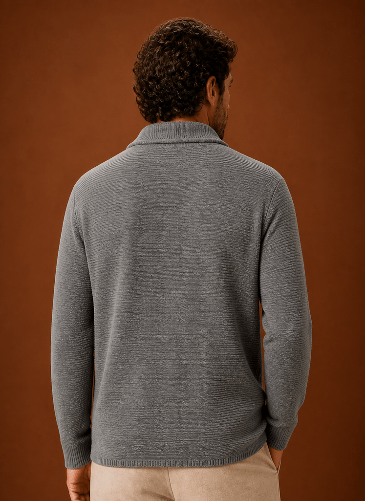 Kardigan Męski | Dwurzędowy krój relaxed z szalowym kołnierzem - Arkadya Outlet - Cardigans