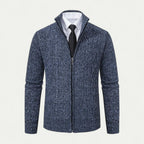 Kardigan Męski Dzianinowa Konstrukcja Z Zamkiem Błyskawicznym - Arkadya Outlet - Men Cardigan