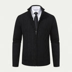 Kardigan Męski Dzianinowa Konstrukcja Z Zamkiem Błyskawicznym - Arkadya Outlet - Men Cardigan