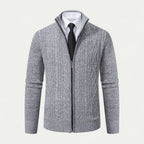 Kardigan Męski Dzianinowa Konstrukcja Z Zamkiem Błyskawicznym - Arkadya Outlet - Men Cardigan