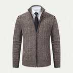 Kardigan Męski Dzianinowa Konstrukcja Z Zamkiem Błyskawicznym - Arkadya Outlet - Men Cardigan
