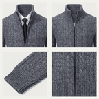 Kardigan Męski Dzianinowa Konstrukcja Z Zamkiem Błyskawicznym - Arkadya Outlet - Men Cardigan