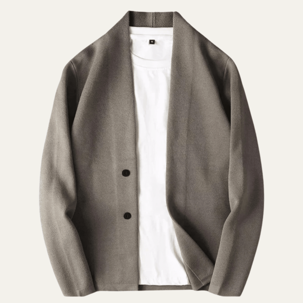 Kardigan męski dzianinowy dopasowany - Arkadya Outlet - Men Cardigan
