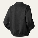 Kardigan męski dzianinowy z warkoczowym splotem - Arkadya Outlet - Men Cardigan