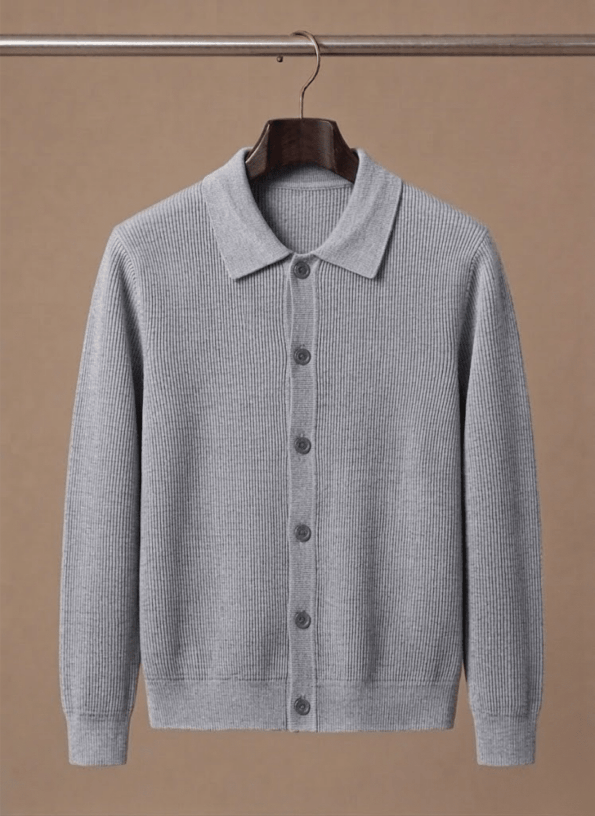 Kardigan Męski | Krój Relaxed z Guzikami na Całej Długości - Arkadya Outlet - Cardigans