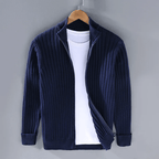 Kardigan Męski | Relaxed Fit z Zamkiem i Stójką - Arkadya Outlet - Cardigans