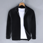 Kardigan Męski | Relaxed Fit z Zamkiem i Stójką - Arkadya Outlet - Cardigans