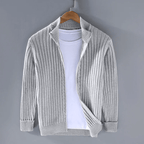 Kardigan Męski | Relaxed Fit z Zamkiem i Stójką - Arkadya Outlet - Cardigans