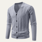 Kardigan męski splotowy dopasowany - Arkadya Outlet - Men Cardigan