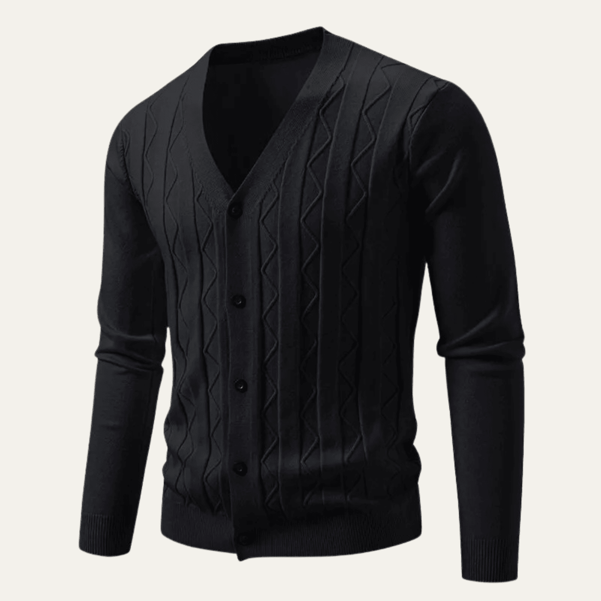 Kardigan męski splotowy dopasowany - Arkadya Outlet - Men Cardigan