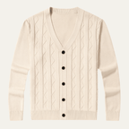 Kardigan męski splotowy dopasowany - Arkadya Outlet - Men Cardigan