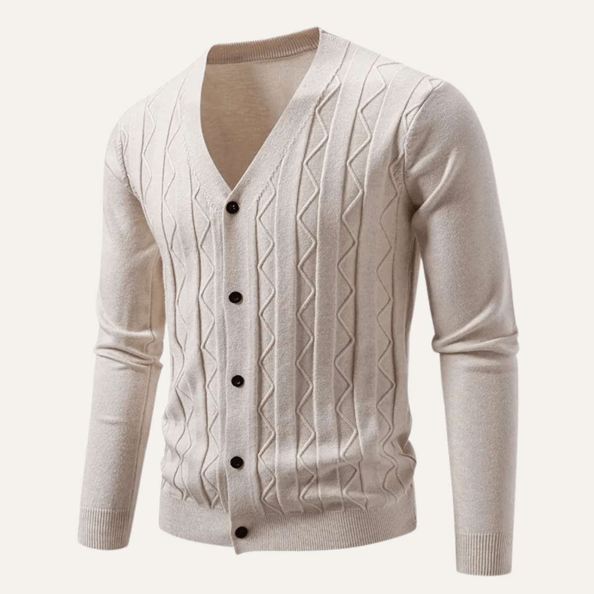 Kardigan męski splotowy dopasowany - Arkadya Outlet - Men Cardigan