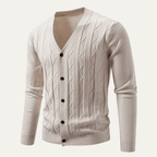 Kardigan męski splotowy dopasowany - Arkadya Outlet - Men Cardigan