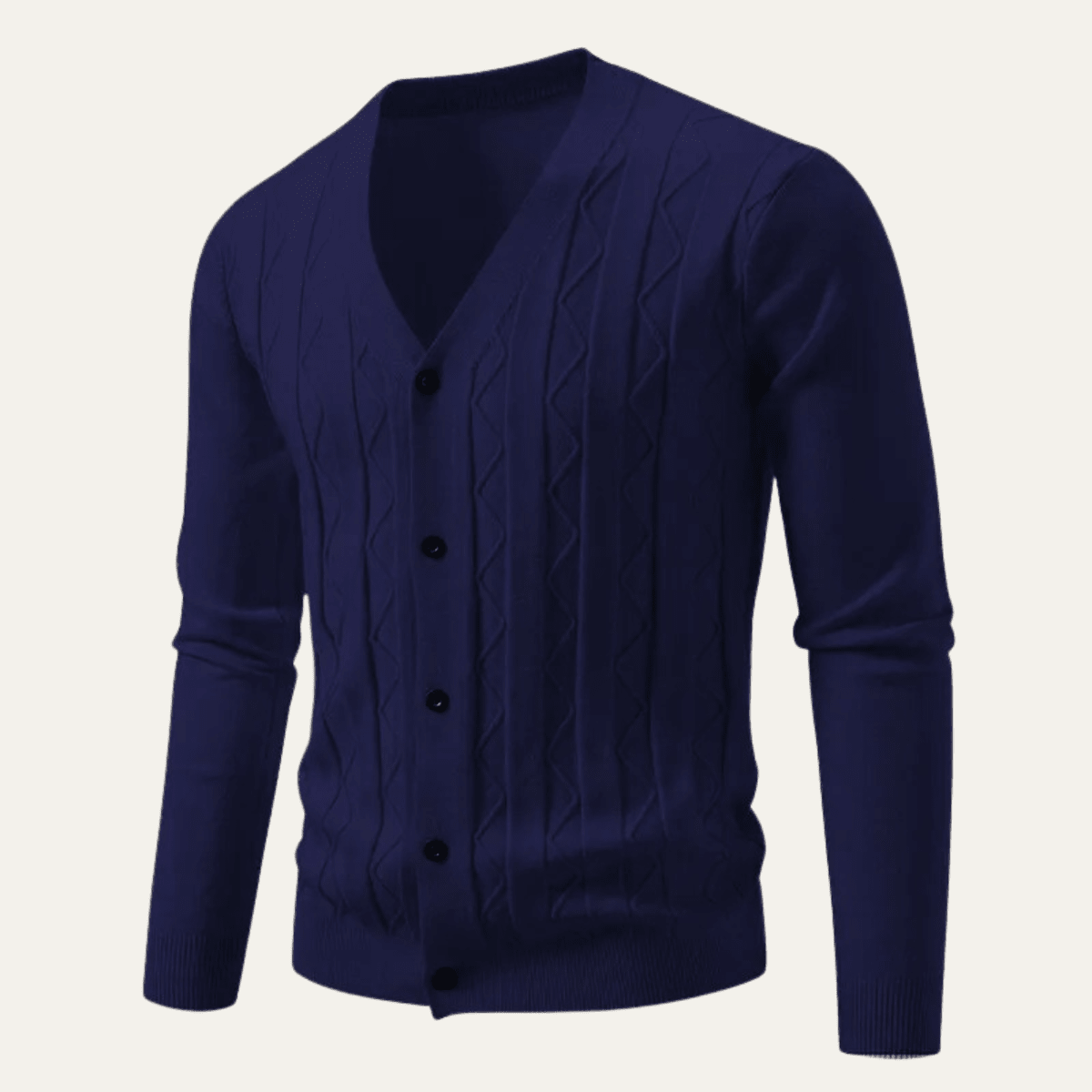 Kardigan męski splotowy dopasowany - Arkadya Outlet - Men Cardigan