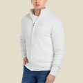 Kardigan Męski | Suwak z Golfem i Prążkowany Splot - Arkadya Outlet - Cardigans