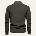 Kardigan męski ze stójką fakturowy - Arkadya Outlet - Men Cardigan
