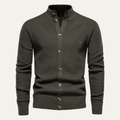 Kardigan męski ze stójką fakturowy - Arkadya Outlet - Men Cardigan