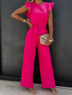 Kombinezon damski elegancki z dekoltem na jedno ramię – długie nogawki, asymetryczny krój - Arkadya Outlet - Women Jumpsuit