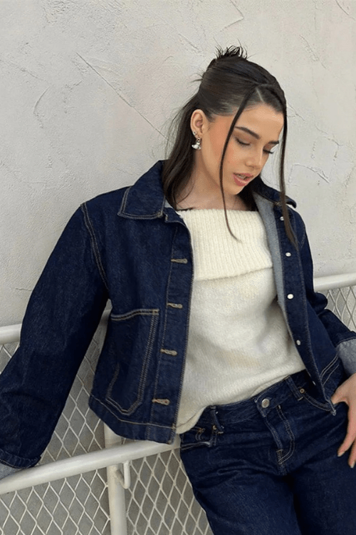 Komplet damski: kurtka i spódnica mini - Arkadya Outlet - Women Set
